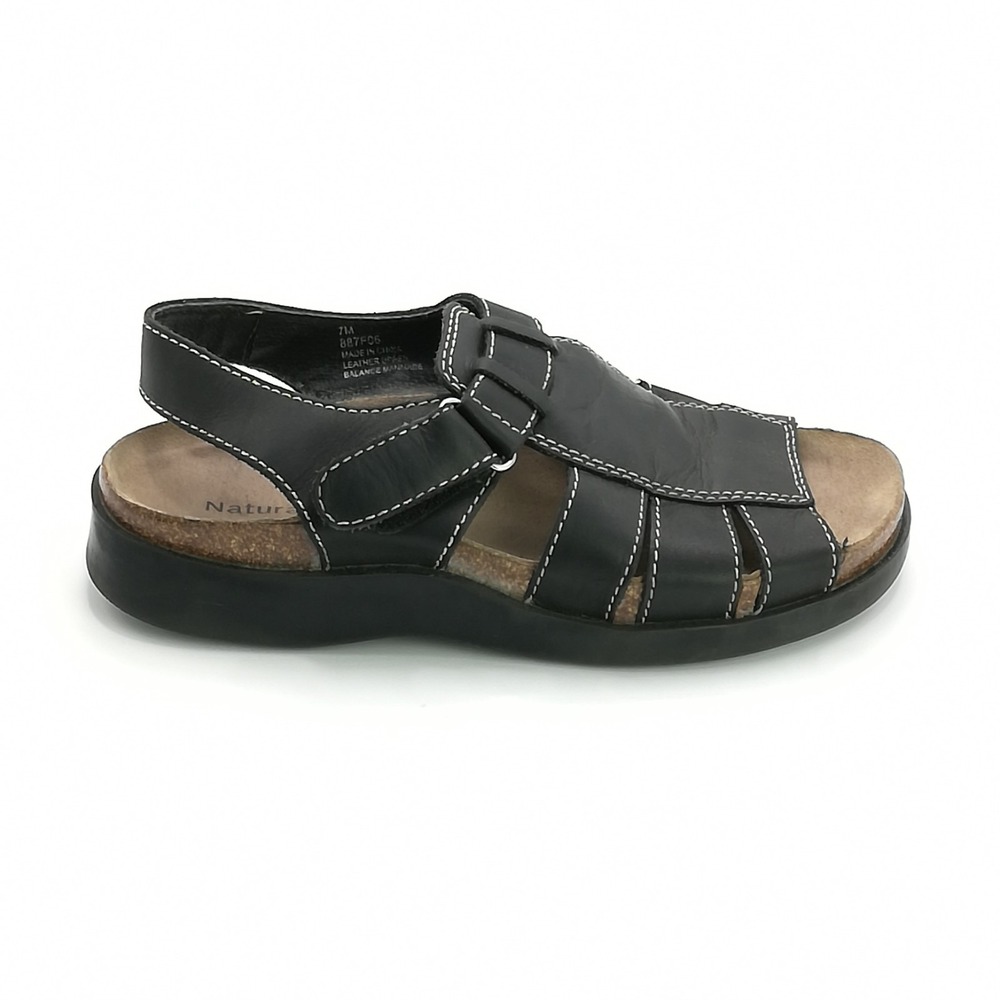 Naturalizer Shoes Womens Sandals Black Leather Fisherman Strappy 887F06 7M